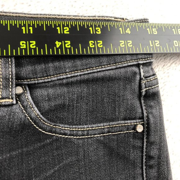 White House Black Market Womens Noir Jeans Size 2 Straight Leg Ankle Zip Denim - Picture 5 of 16